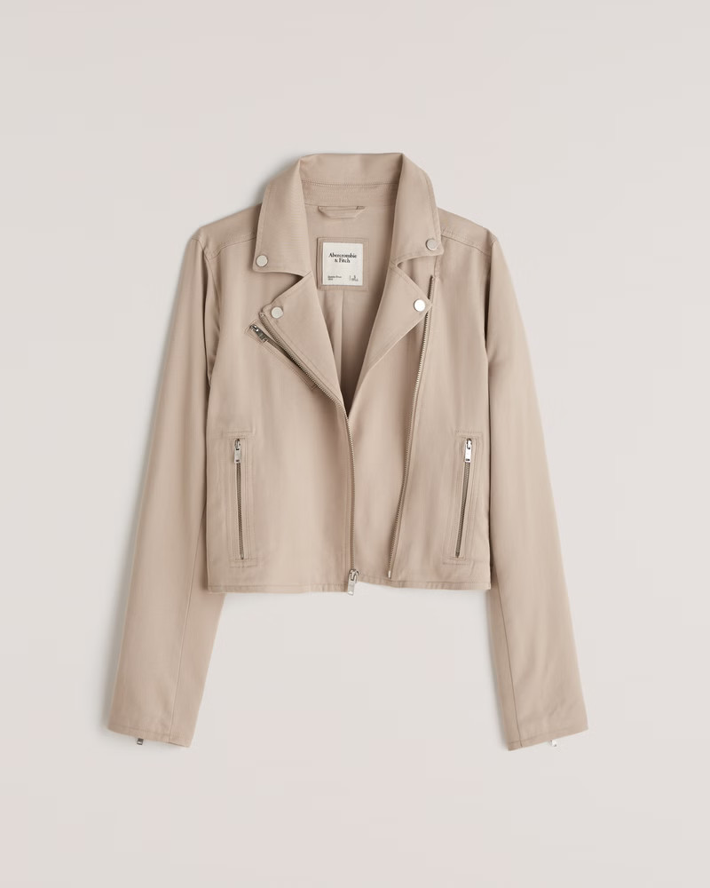 Women's Drapey Biker Jacket | Women's Clearance | Abercrombie.com | Abercrombie & Fitch (US)