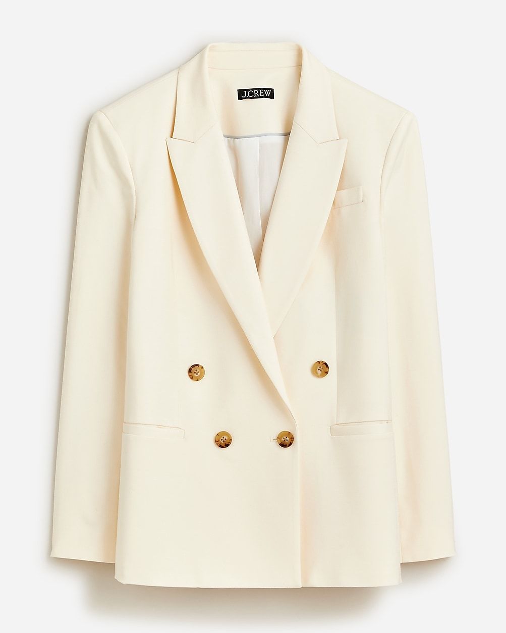 Relaxed double-breasted blazer in drapey twill | J.Crew US