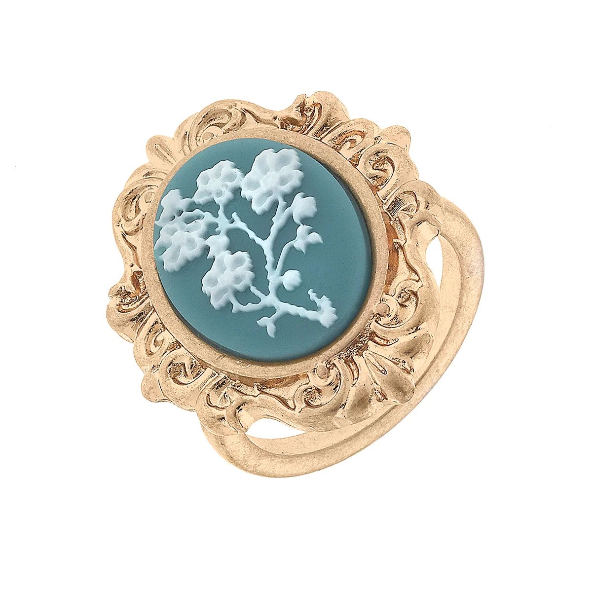 CANVAS Style x @ChappleChandler Pookie Floral Ring in Wedgwood Blue, Size 7 | CANVAS