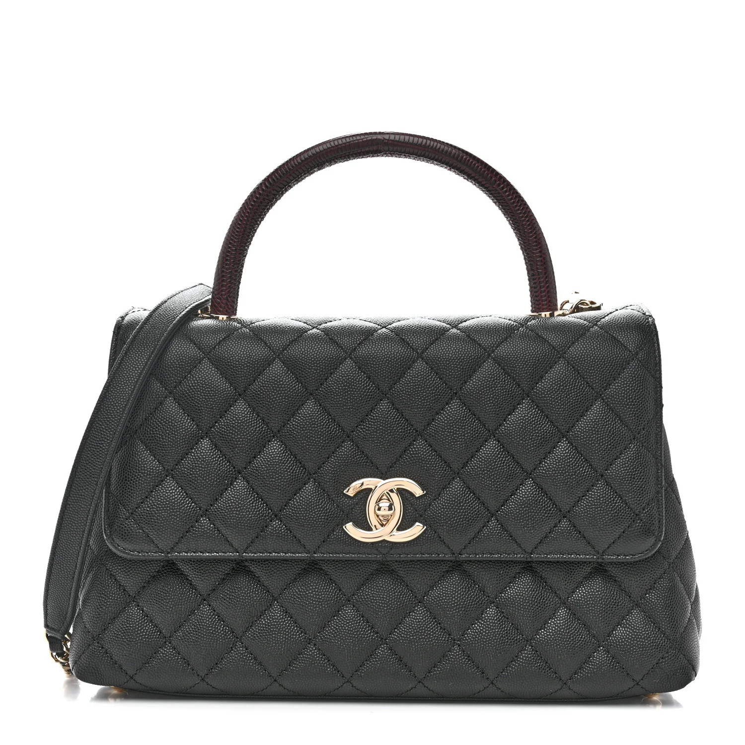 Chanel Caviar Quilted Small Coco Handle Flap Black 1834812 | FASHIONPHILE (US)