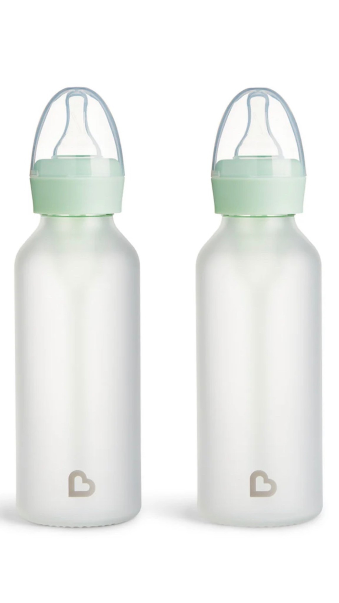 Mamas, have you seen these new silicone/glass bottles munchkin created? These look AMAZING!! We have been so intentional about reducing plastic so these would have been amazing for us!! Let me know if you have used them and drop a picture below if you have them 🍼✨🤍  I linked some of my favorite glass bottles below! You can find these ones on the munchkin website!! #babybottle #glassbottle #breastmilk #breastfeeding 