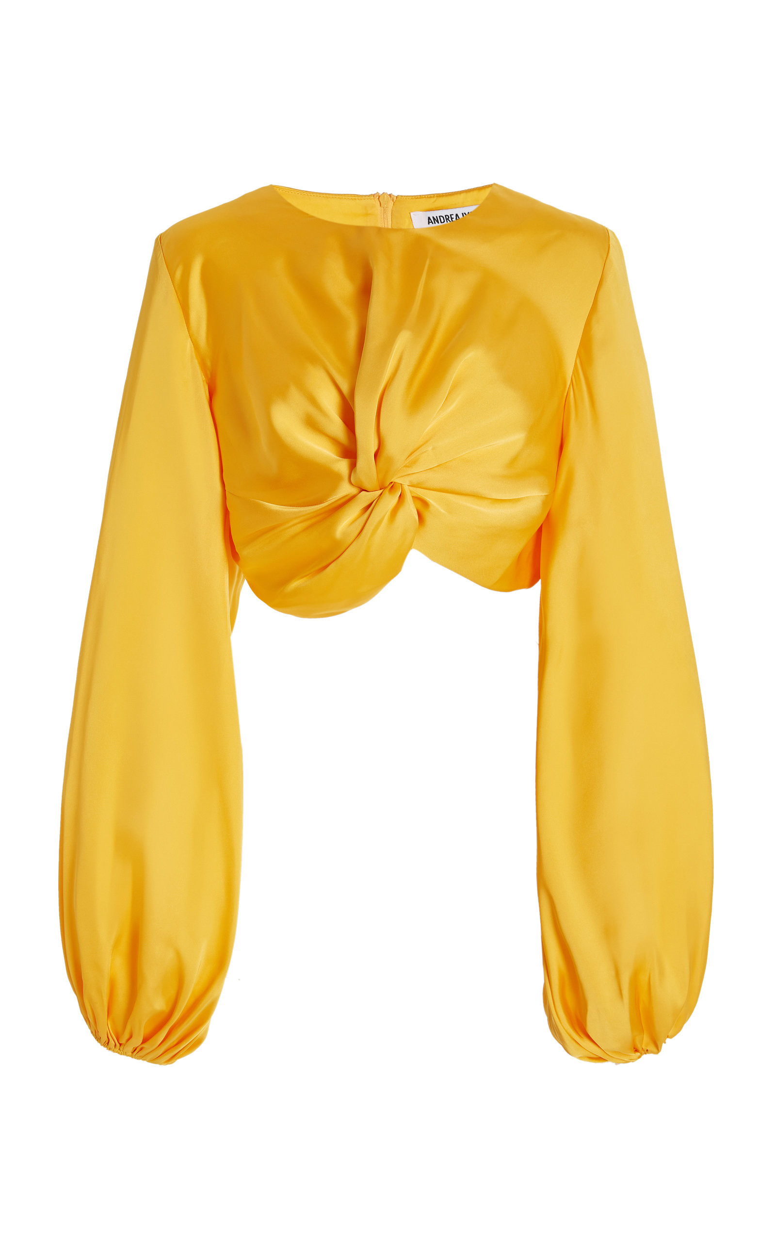 Behati Puffed-Sleeve Crepe Cropped Top | Moda Operandi (Global)