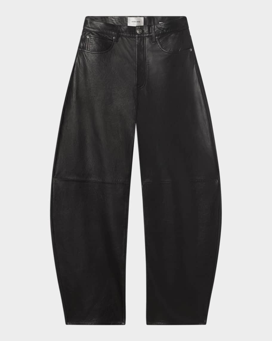 FRAME The Leather Bubble Jeans | Neiman Marcus