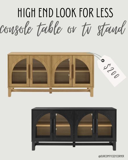 The perfect high end look for less home decor furniture find! This will sell out! Arched console table, arched cabinet, arched tv stand, modern organic home decor 

#LTKhome #LTKfamily #LTKMostLoved