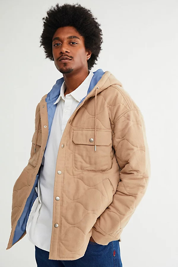 BDG Flannel Quilted Hooded Shirt Jacket | Urban Outfitters (US and RoW)