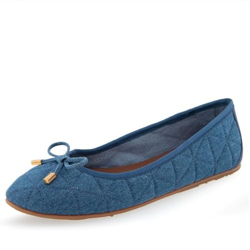 Aerosoles Women's PIA Ballet Flat, Medium Blue Quilted Denim, 8.5W | Amazon (US)
