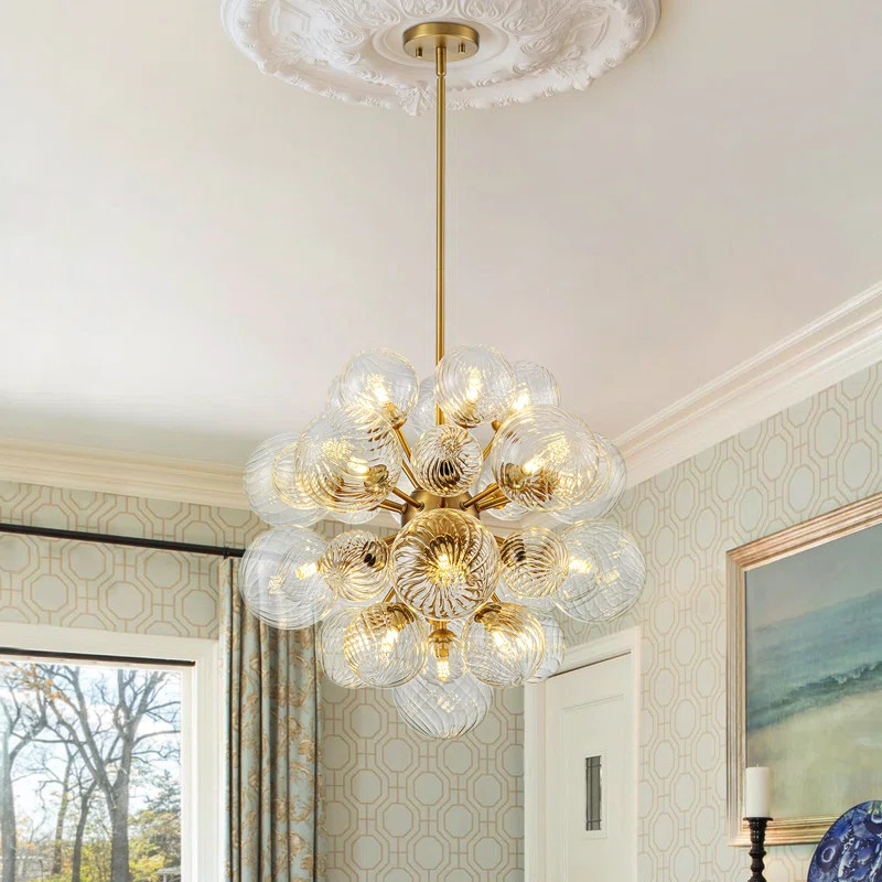 21- Light Tiered Glass Bubble Chandelier | Wayfair North America