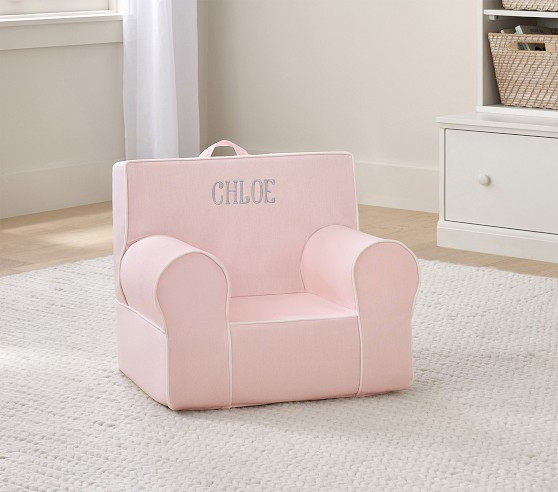 Anywhere Chair®, Pearl Twill With White Piping | Pottery Barn Kids