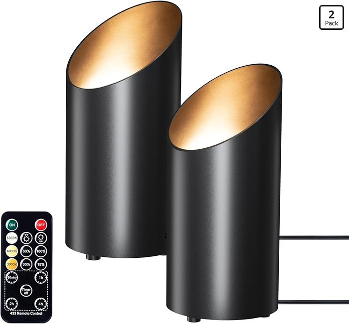 Brightown 2 Pack Uplights Indoor Floor Can Lights - 6000K LED Up Lights with Remote and Timer, 3 ... | Amazon (US)
