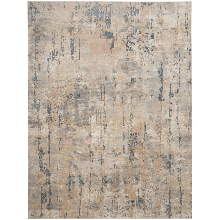 Addie Abstract Modern Machine Woven Area Rug in Beige/Gray | Wayfair North America
