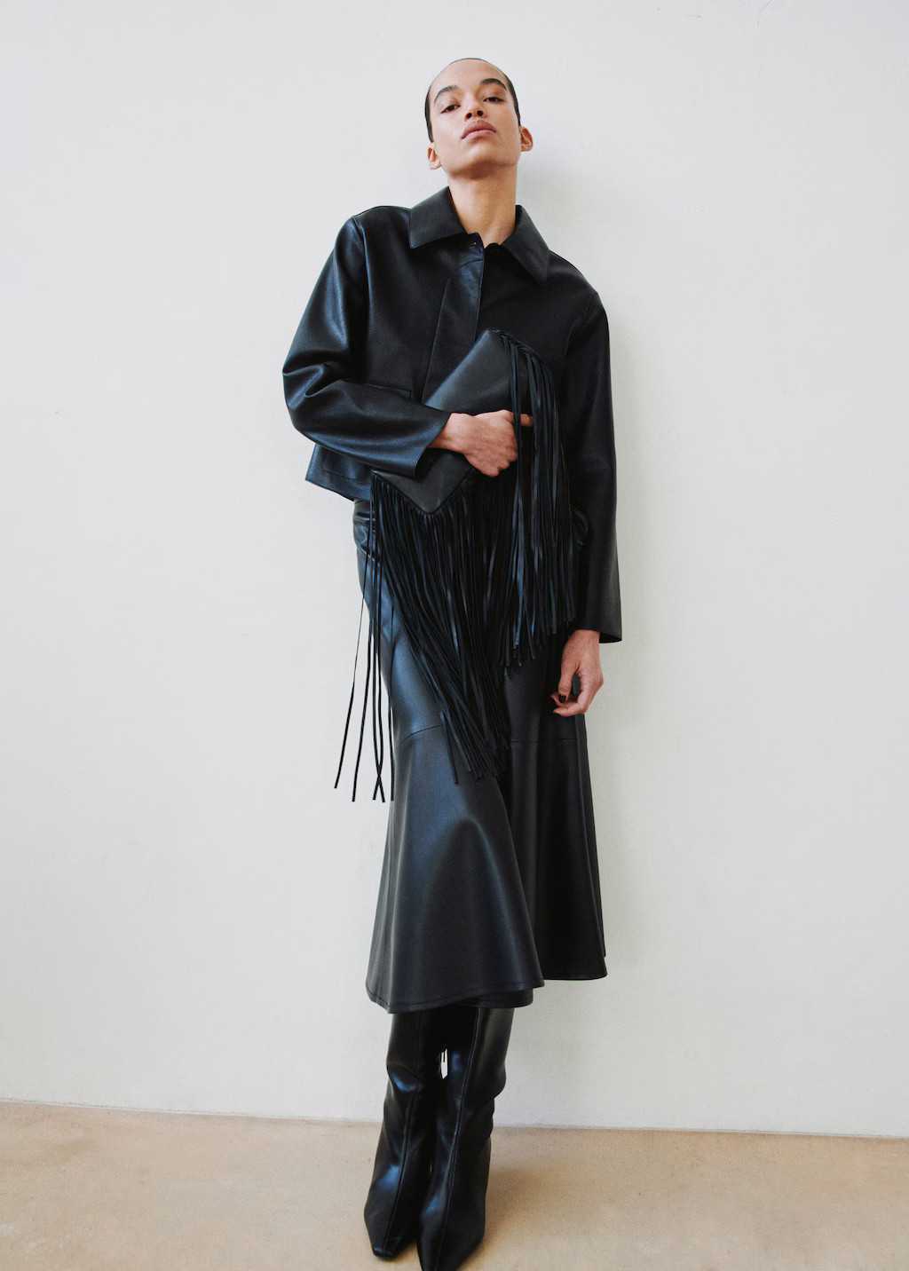 Faux-leather jacket with pockets black - Woman - M - MANGO | Mango (US/MX/AU)