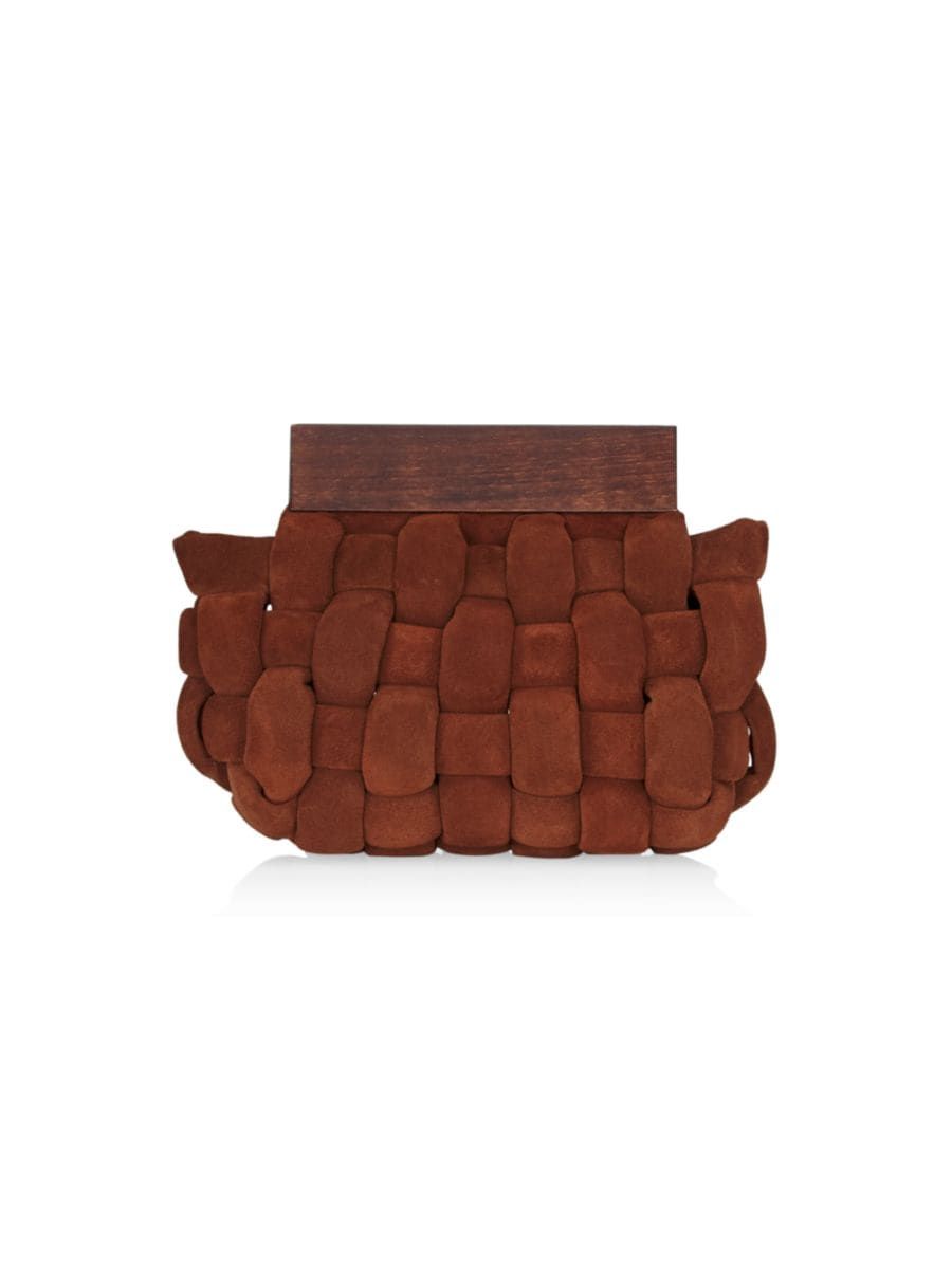 Pia Suede Woven Clutch | Saks Fifth Avenue