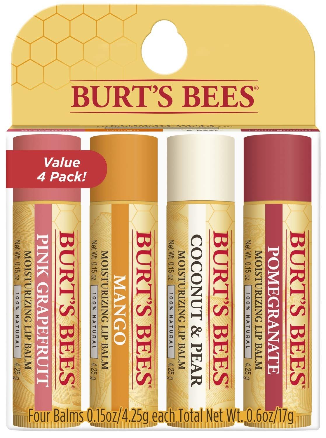 Lip Balm Stocking Stuffer, Burt's Bees Moisturizing Lip Care Holiday Gift, 100% Natural, SuperFru... | Amazon (US)
