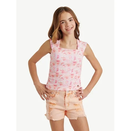 Justice Girls Cap Sleeve Cinch Tee Sizes XS - XLP | Walmart (US)