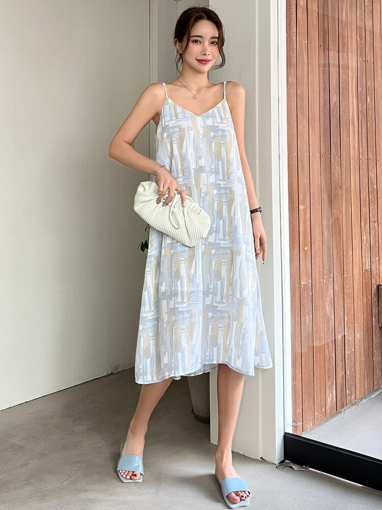 DAZY Brush Print Cami Dress | SHEIN