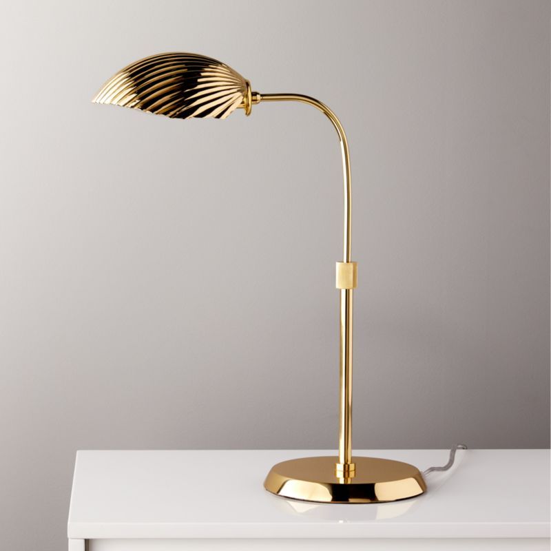 Crinkle Polished Brass Table Lamp | CB2 | CB2