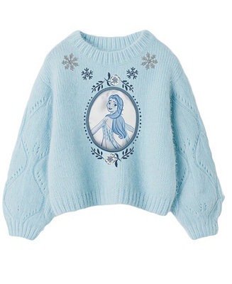 Girls' 2T-6X Frozen Fair Isle Crewneck Sweater | Macy's