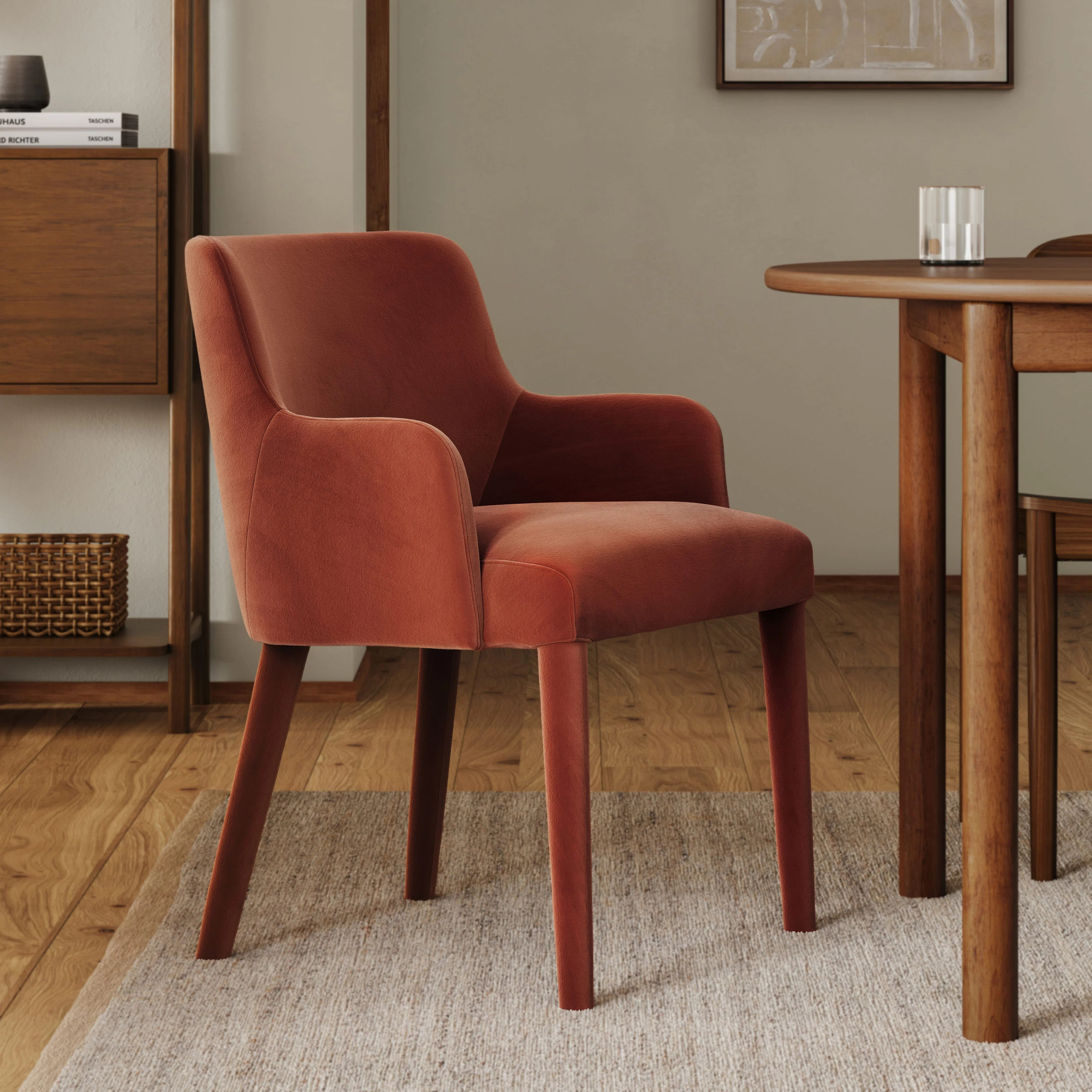 Harris Velvet Dining Armchair - Hale Rust | Article