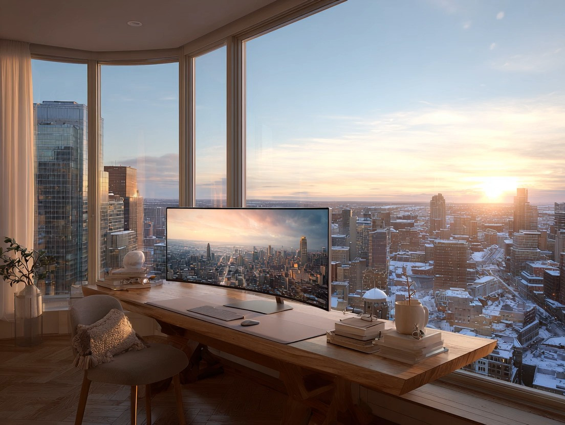 An ultrawide curved monitor, especially a 45-inch screen, instantly becomes the statement piece of a modern home office. When paired with a simple wooden desk, a comfortable yet stylish chair, and a breathtaking high-rise view, work takes on a completely different energy. This kind of setup feels glamorous, calm, and highly productive, turning everyday tasks into an experience rather than a routine.

A large ultrawide monitor allows you to see more, focus better, and create without interruption, while natural light and city views add balance and inspiration. Whether you’re designing, writing, trading, or building something new, this home office setup proves that modern workspaces can be both beautiful and functional. Thoughtful design truly changes how you show up to your workday.

UltrawideMonitor
HomeOfficeDesign
ModernWorkspace 

 #LTKHome