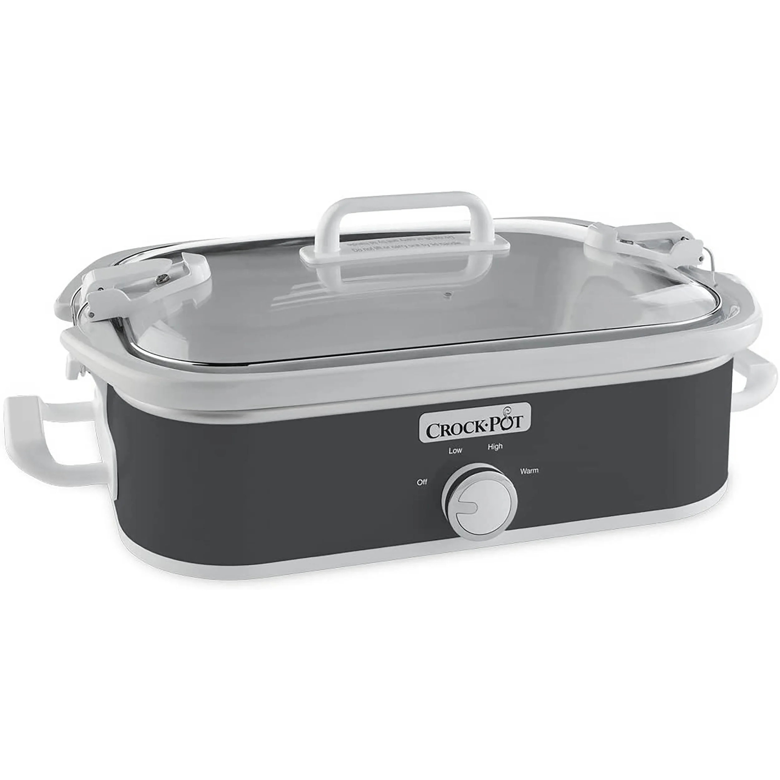 Crockpot 3.5 Quart Rectangular Casserole Slow Cooker in Charcoal - Walmart.com | Walmart (US)