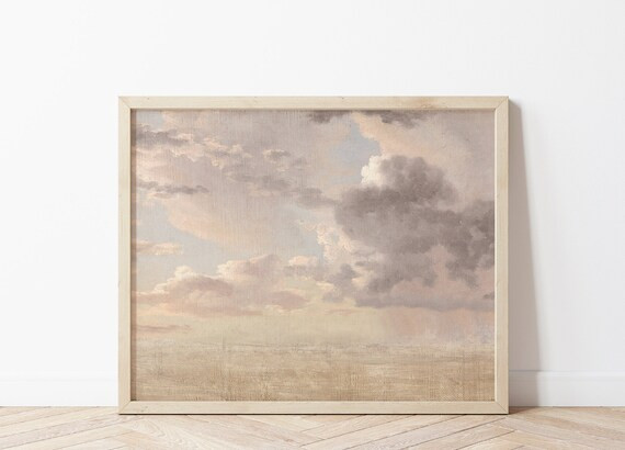 Vintage Cloud Painting  Nursery Art Print  Skyscape  | Etsy | Etsy (US)