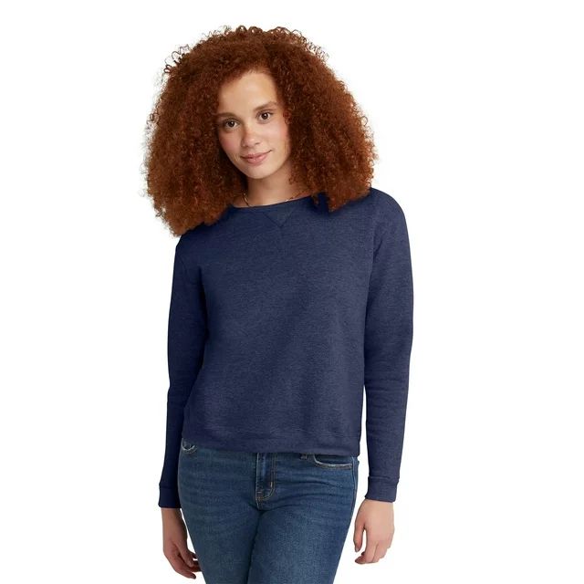 Hanes Women's Fleece Crewneck Pullover Sweatshirt with Long Sleeves, Sizes S-XXL | Walmart (US)