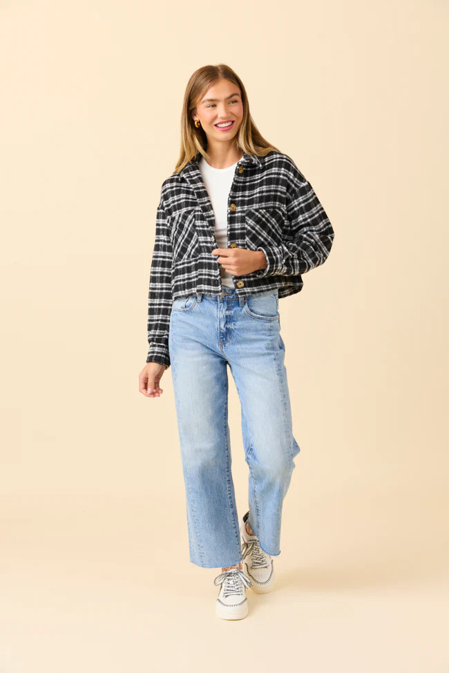 Gretchen Black Plaid Jacket FINAL SALE | Pink Lily