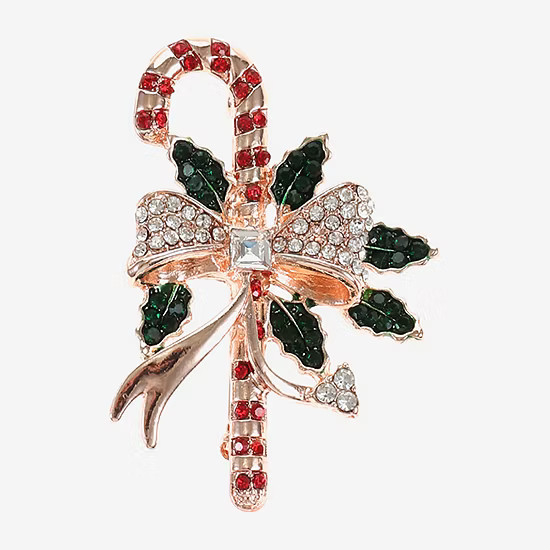 Monet Jewelry Candy Cane Multi Color Glass Pin | JCPenney