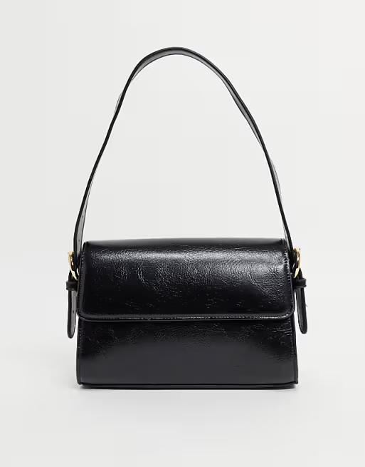 Mango flap over bag in black | ASOS (Global)