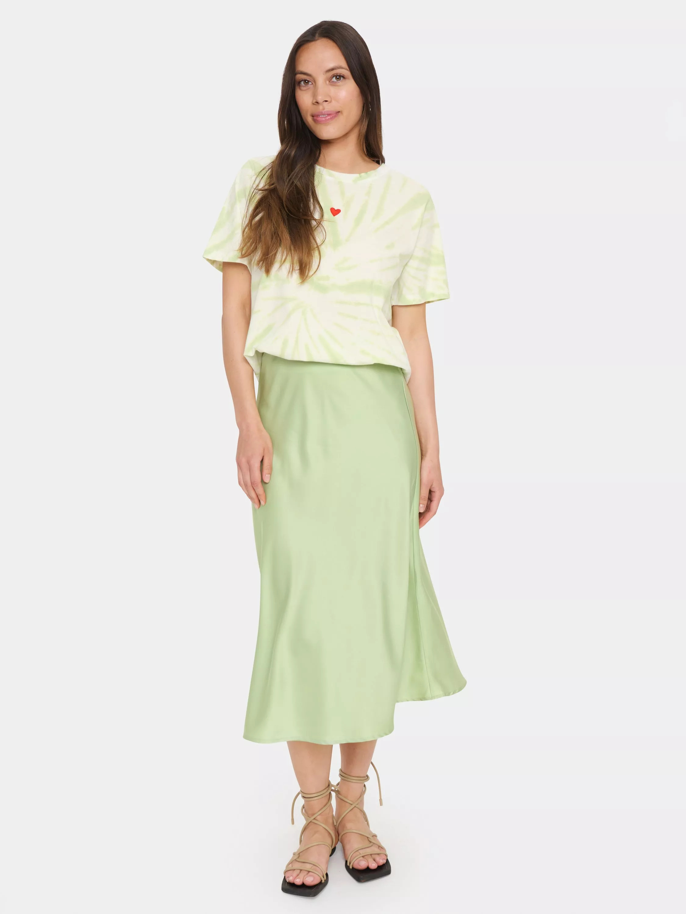 Saint Tropez Lodisa A-Line Midi Skirt, Mid Green | John Lewis (UK)