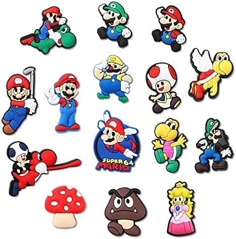H1vojoxo 20PCS Mario Cartoon Shoes Charm for Kids, Mario Themed Clog Shoe Charm for Kids, Bracele... | Amazon (US)