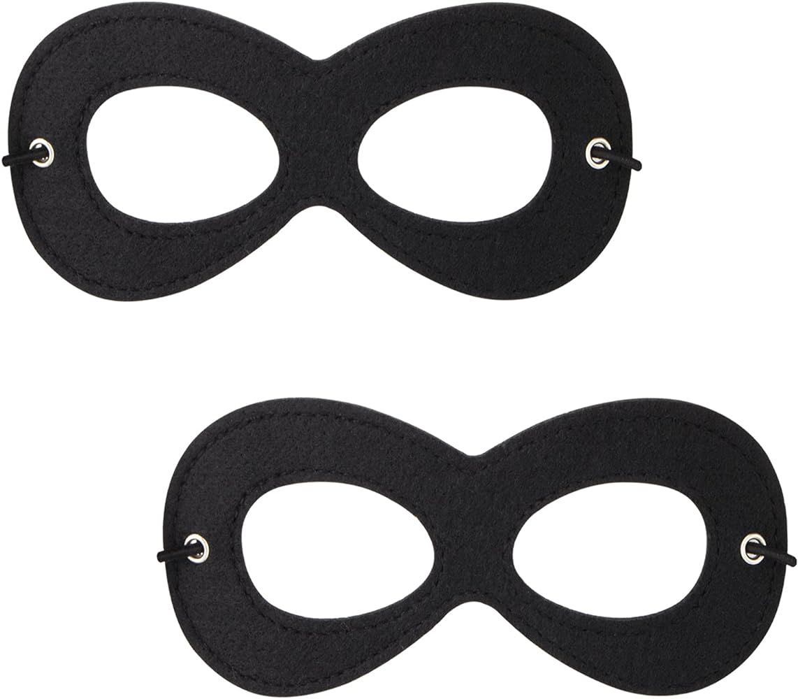 AIMIKE 2Pcs Superhero Masks, Black Felt Eye Masks, Halloween Dress Up Masks, Adjustable Half Mask... | Amazon (US)