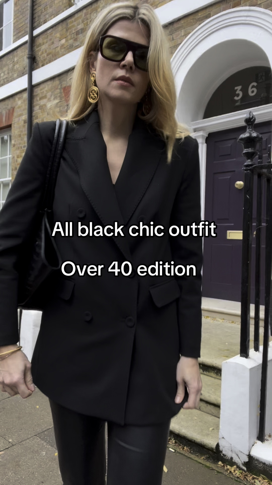 All black, flares, statement earrings, Susan Caplan, croc bag, demellier London, oversized blazer, Karen millen 

#LTKstyletip #LTKautumn #LTKeurope