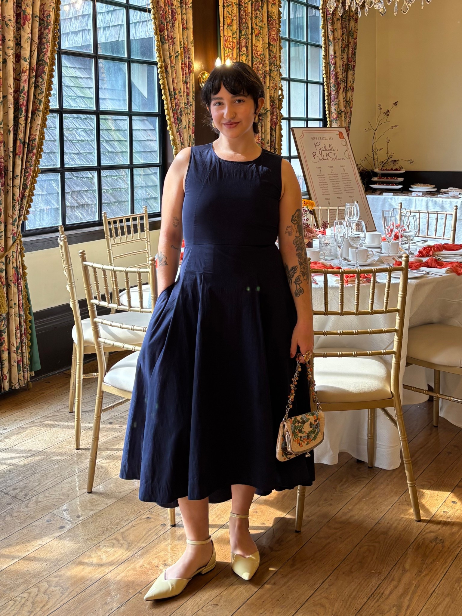 I recently wore this dress to an Autumnal bridal shower and absolutely loved it 🧡 #weddingguestdress #falldress #navybluedress #partyoutfit

#LTKStyleTip #LTKParties #LTKMidsize