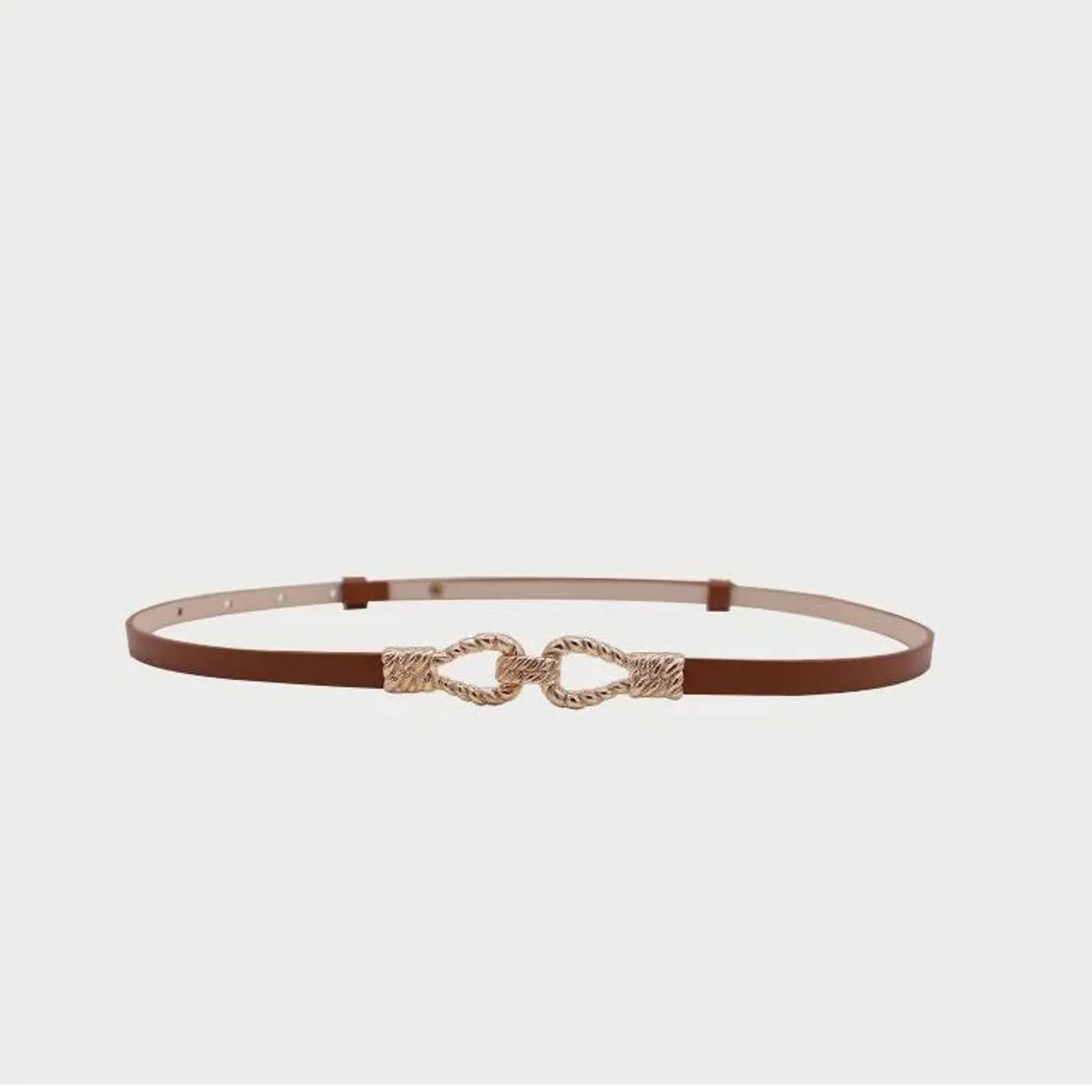 Minimalist Skinny Belt With Gold Metal Buckle in Brown or Black - Etsy | Etsy (US)