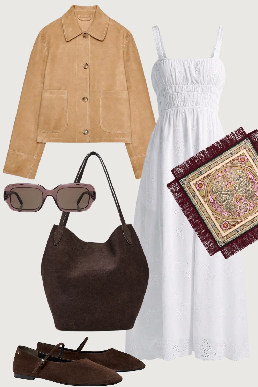 Styling a white dress for the transitional weeks 🫶🏻These Tory Burch flats are on sale, and the tote is roomy (fits laptop, notebooks, diaper pouch, etc.)

Transitional outfits, summer to fall outfits, summer to fall style, fall transition outfits, casual fall outfit, fall dress, transitional dress, fall transition dress, suede jacket, suede jackets, fall jackets, suede flats, brown suede flats, madewell fall bag

#LTKgrwm #LTKootd #LTKSeasonal