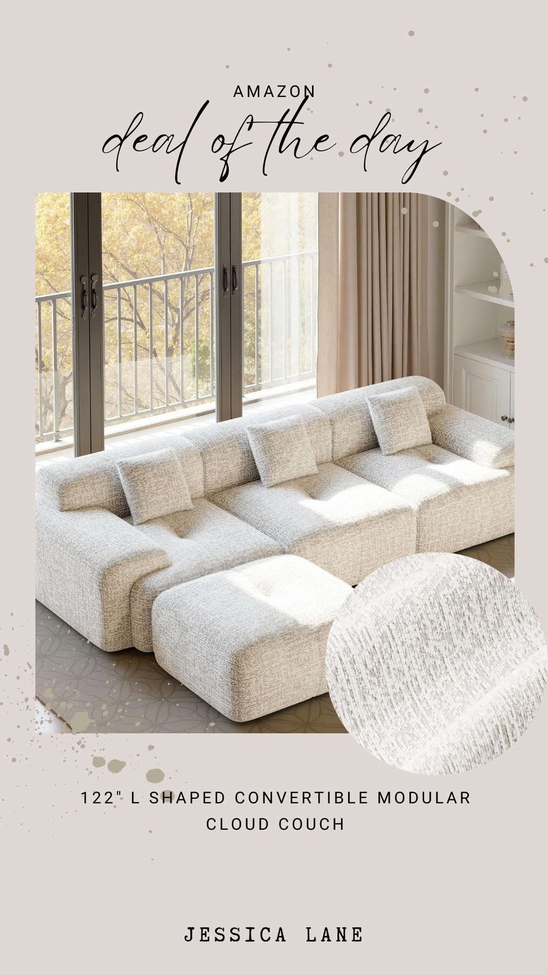 122" L Shaped Cloud Convertible Modular Sofa. 

 #LTKSpringSale #LTKHome #LTKSaleAlert