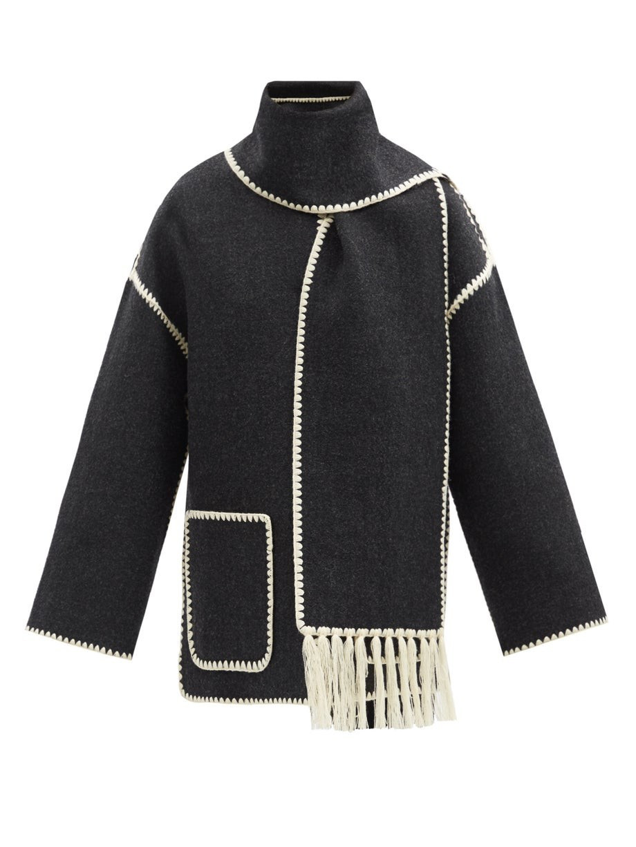 Scarf-neckline felt jacket | Toteme | Matches (UK)