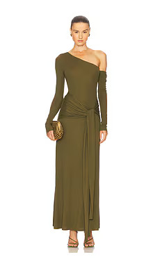 SEVEN WONDERS Bianca One Shoulder Maxi Dress in Army Green from Revolve.com | Revolve Clothing (Global)