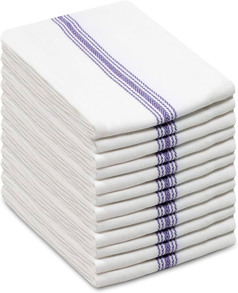 COTTON CRAFT Ultimate Kitchen Towel -12 Pack Scandia Stripe Dish Cloth - 100% Cotton Tea Towel - ... | Amazon (US)