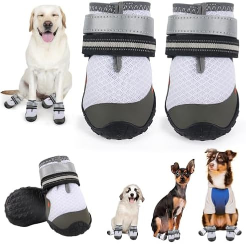 Dog Shoes for Medium Large Dogs, Dog Boots & Paw Protectors to Prevent Licking, Anti-Slip Dog Boo... | Amazon (US)