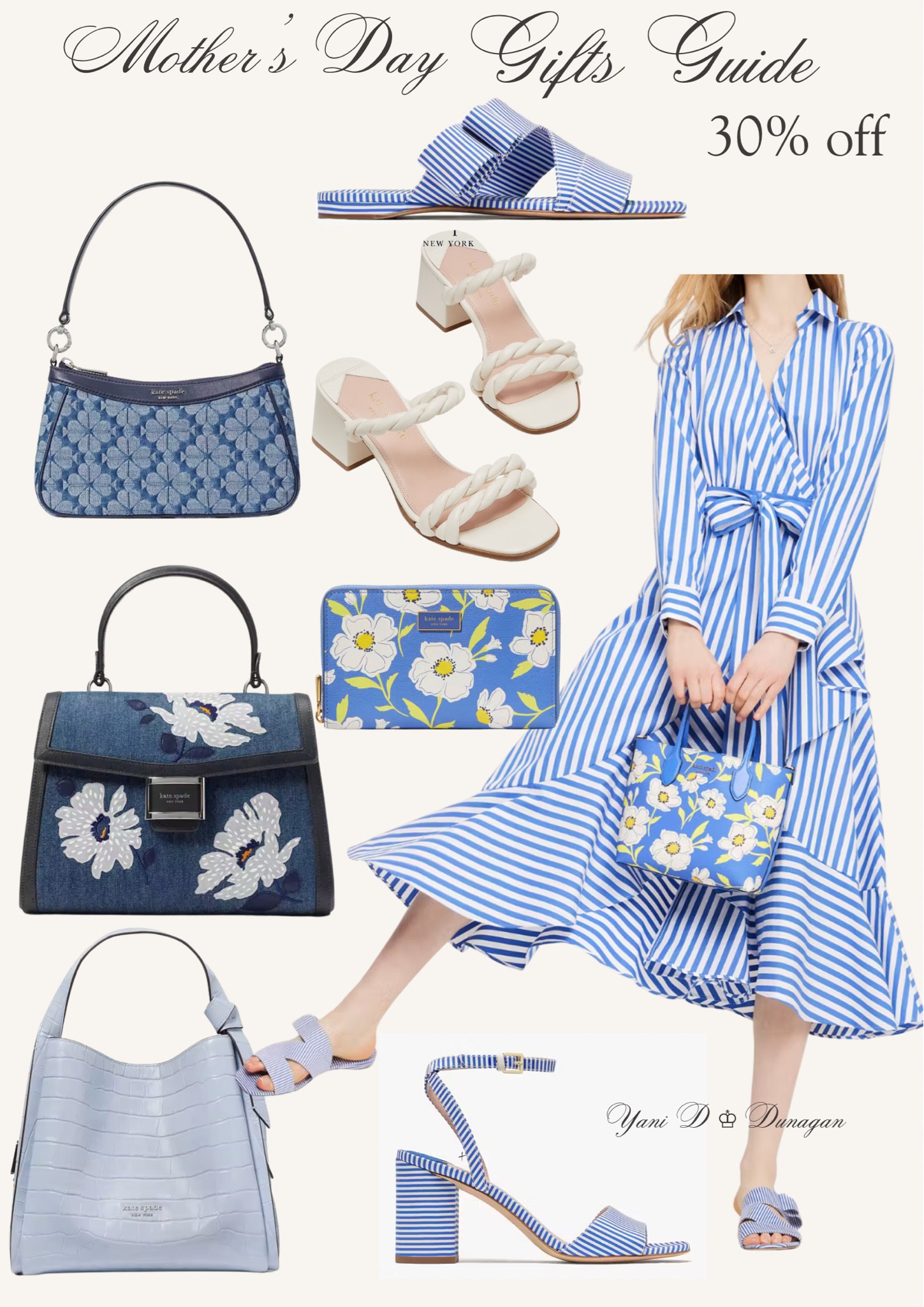 Mother’s Day Gifts Guide
White and Blue Style
Dresses, Handbags, Shoes, Sandals, Wallets 

#LTKstyletip #LTKsalealert #LTKGiftGuide