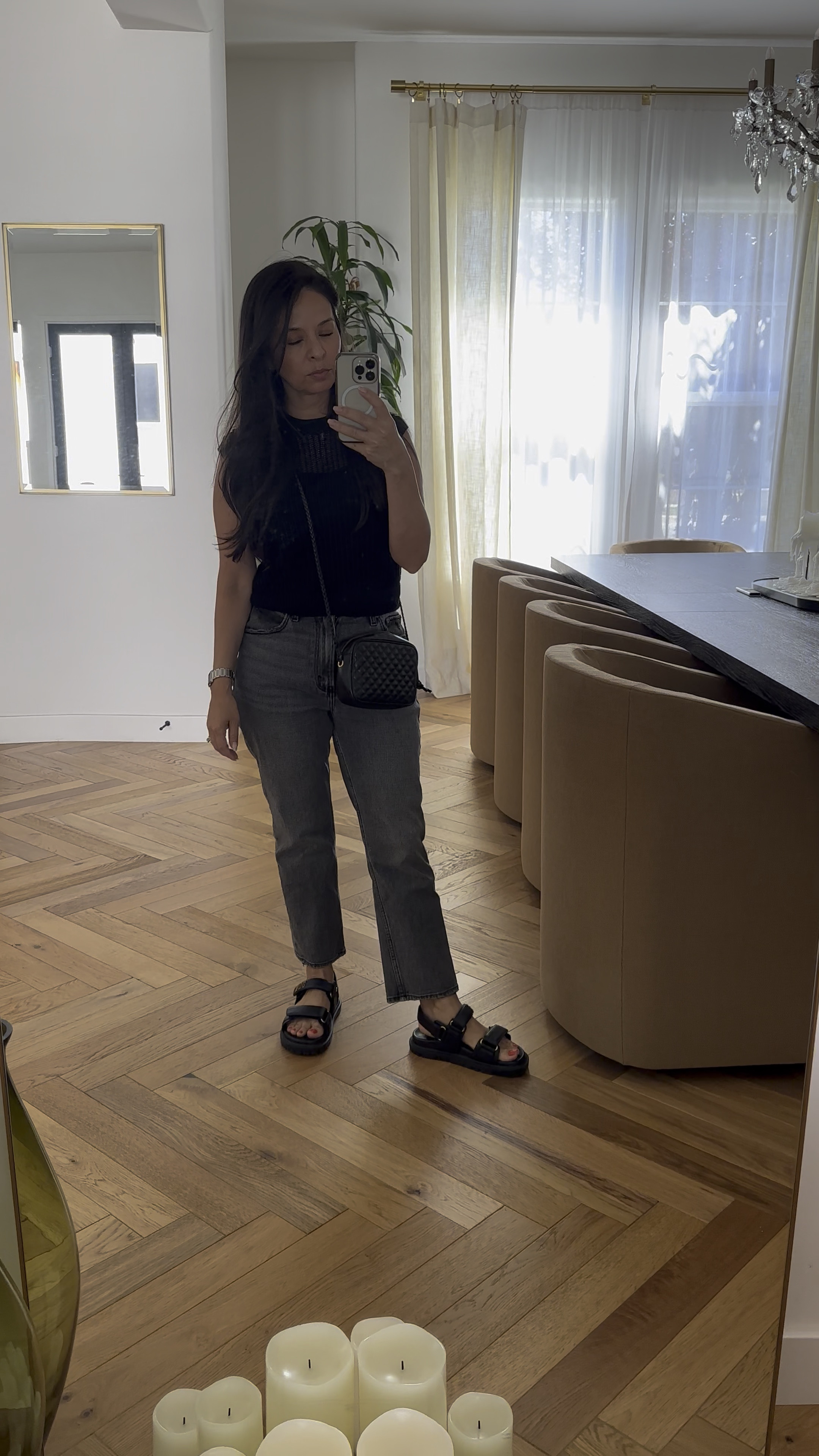 Another way to style my Favorite jeans 
Knit sleeveless top 
Black sandal 
Black crossover bag 

#LTKShoeCrush #LTKBeauty #LTKStyleTip