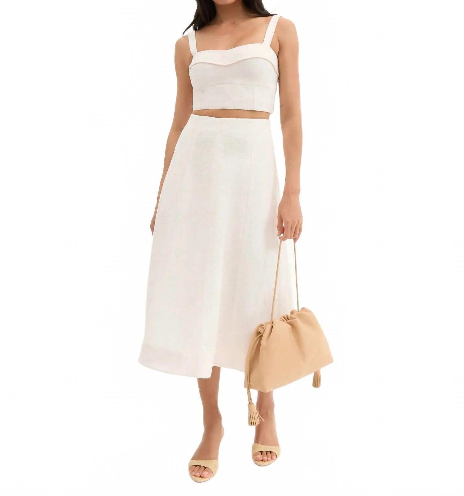 Fellini Jacquard Skirt In Dove | Shop Simon