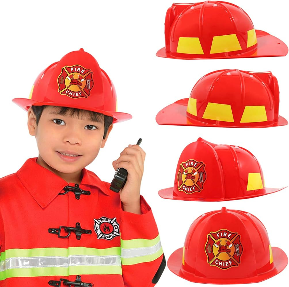 AnapoliZ Kids Firefighter Hat | Fire Chief Helmet for Kids | Children’s Fireman Helmet Costume ... | Amazon (US)