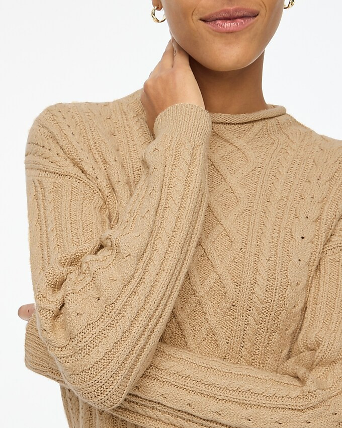 Mockneck cable-knit sweater | J.Crew Factory