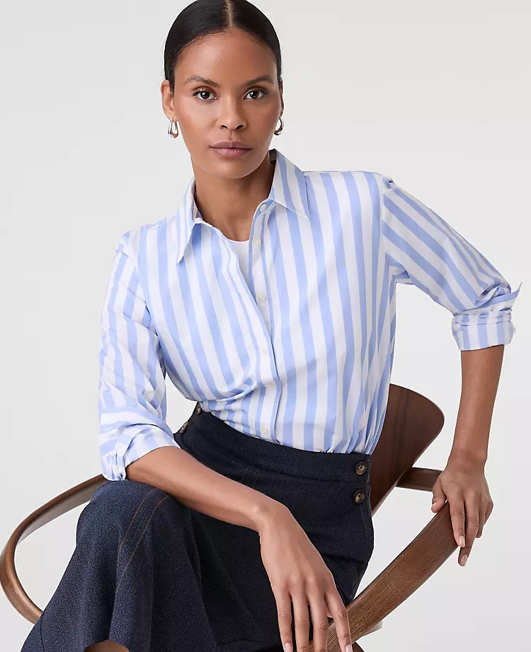 Striped Relaxed Perfect Shirt | Ann Taylor