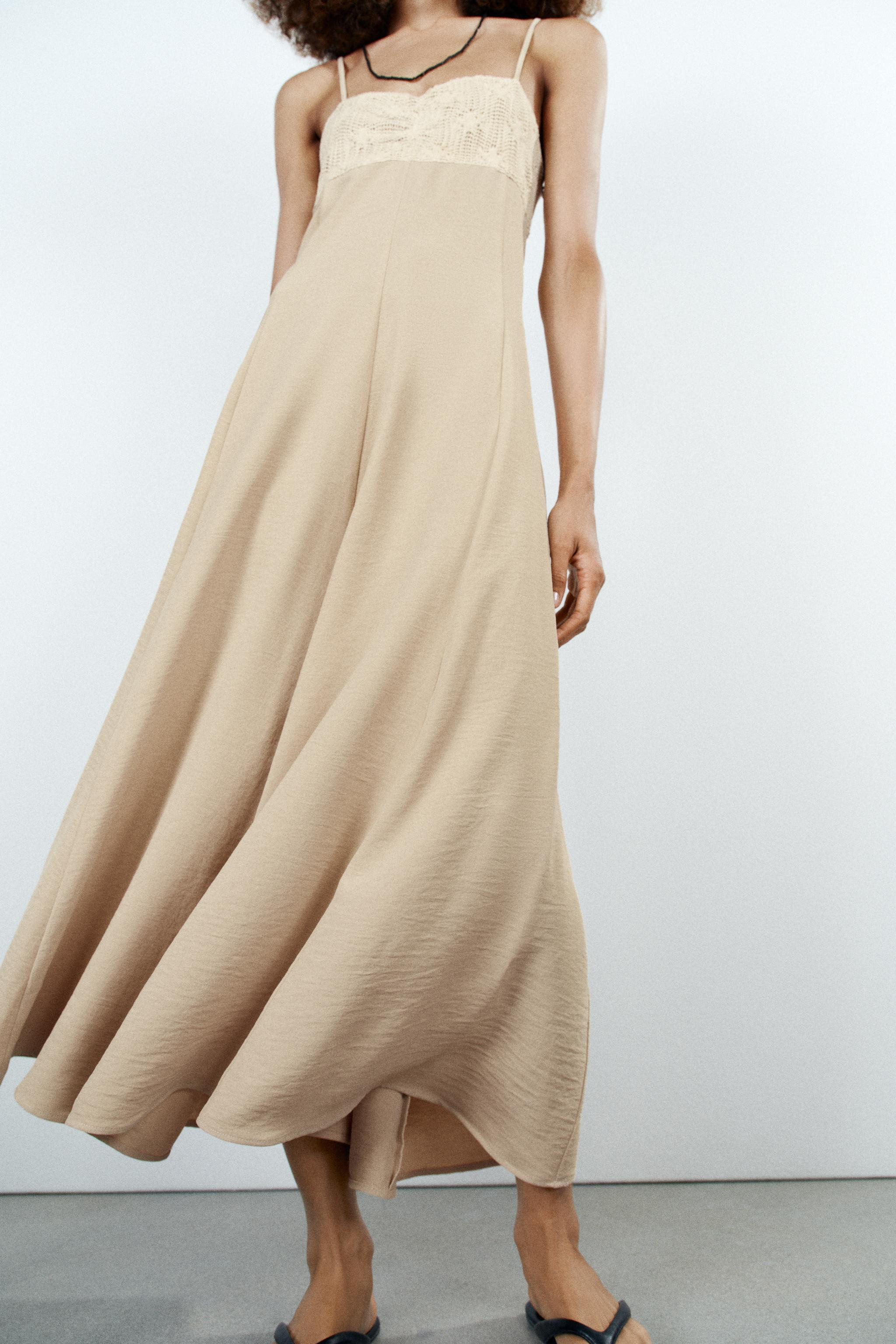 COMBINATION MIDI STRAPPY DRESS | Zara US