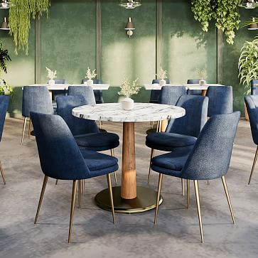 Claire Restaurant Dining Table - Faux Marble - Round | West Elm (US)