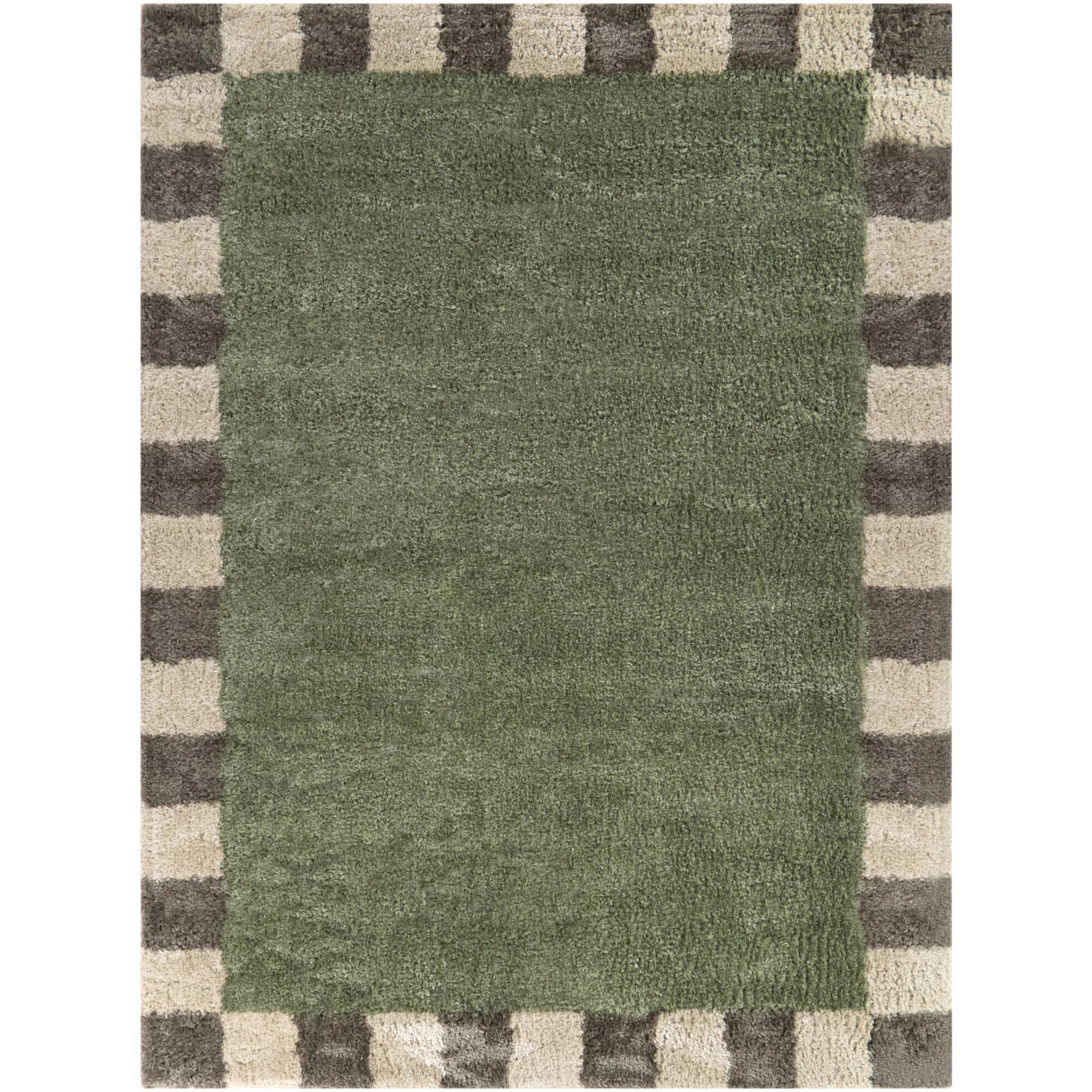 Franklin Green Geometric Border Area Rug | Wayfair North America